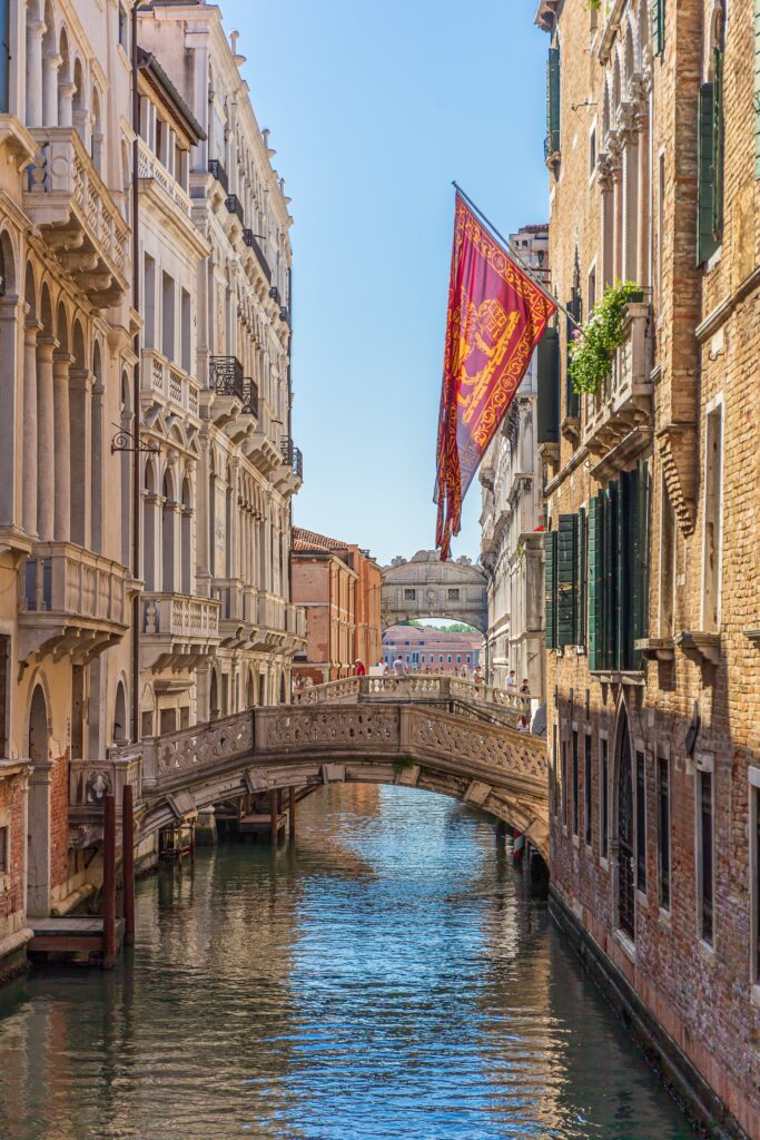 Vertical Shot Canal With Bridge Venice Italy 683x1024